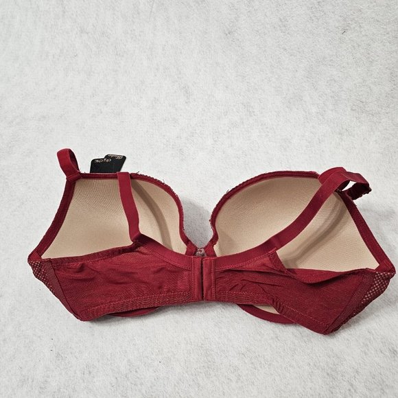 City Chic Celinda Red Mesh And Lace Push Up Bra 38DDD - Picture 2 of 8